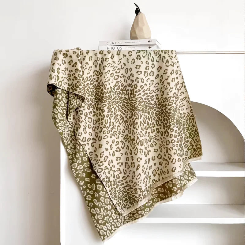 Echarpe Léopard Verte