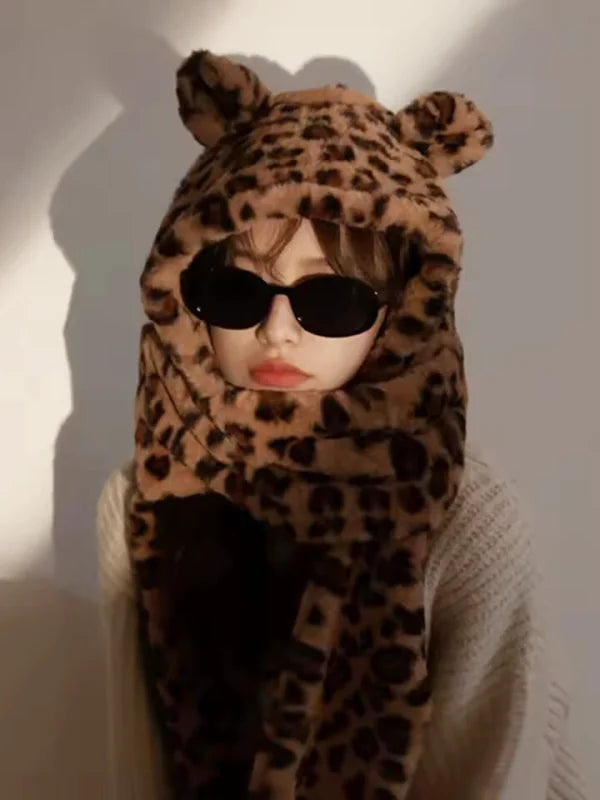 Bonnet Echarpe Léopard