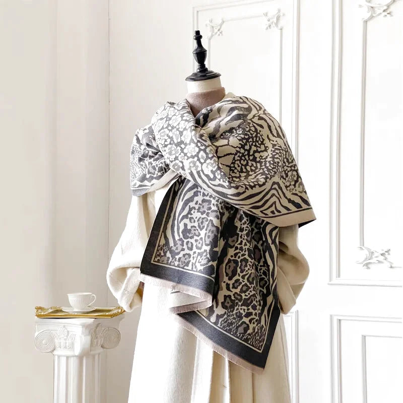 Echarpe En Laine Léopard