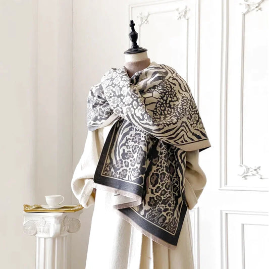 Echarpe En Laine Léopard